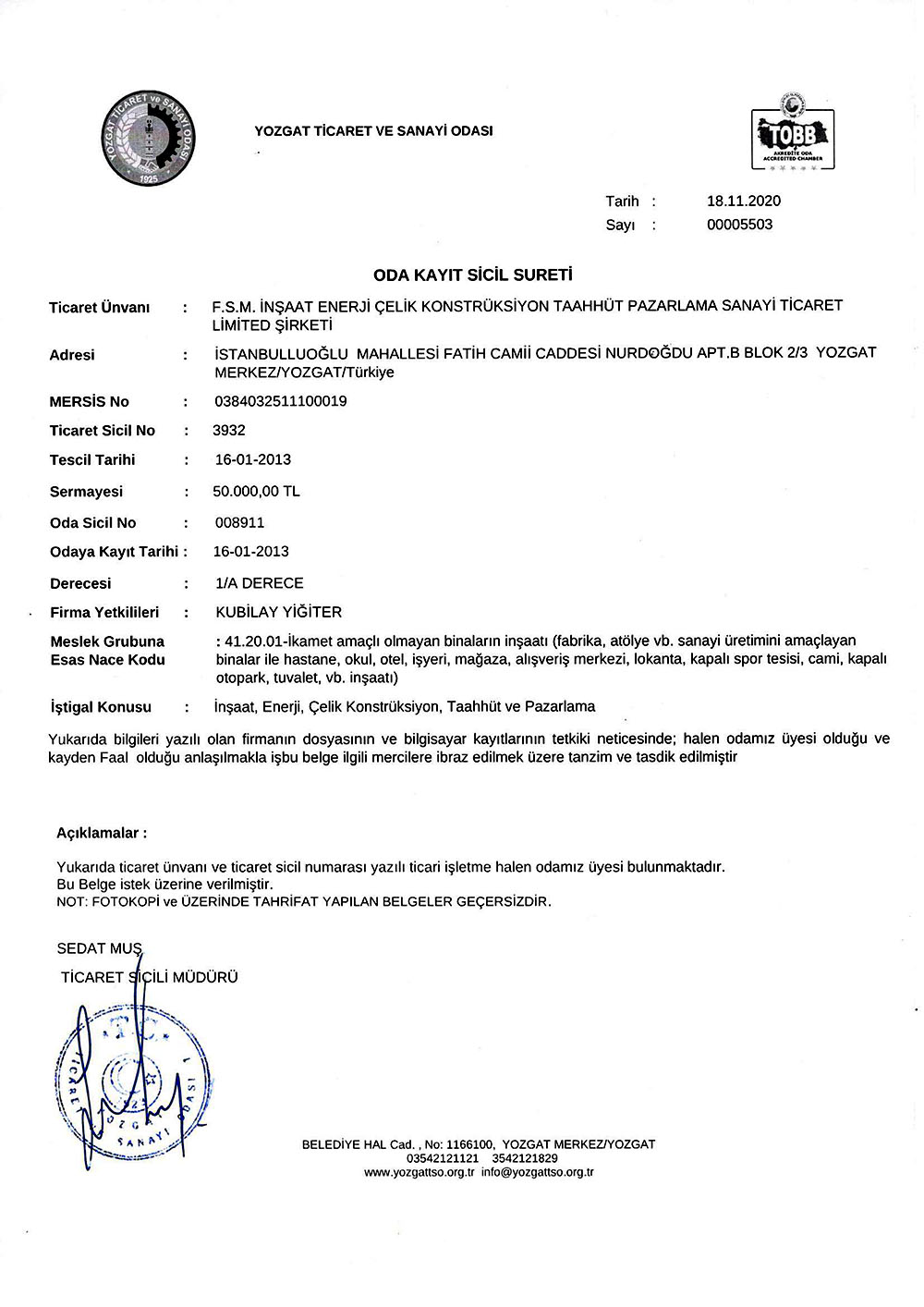 oda-sicil-kayit